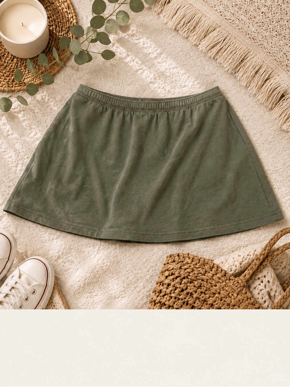 NWOT Aerie Olive Green Casual Skort Built-In Shorts Size XLarge